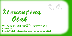 klementina olah business card